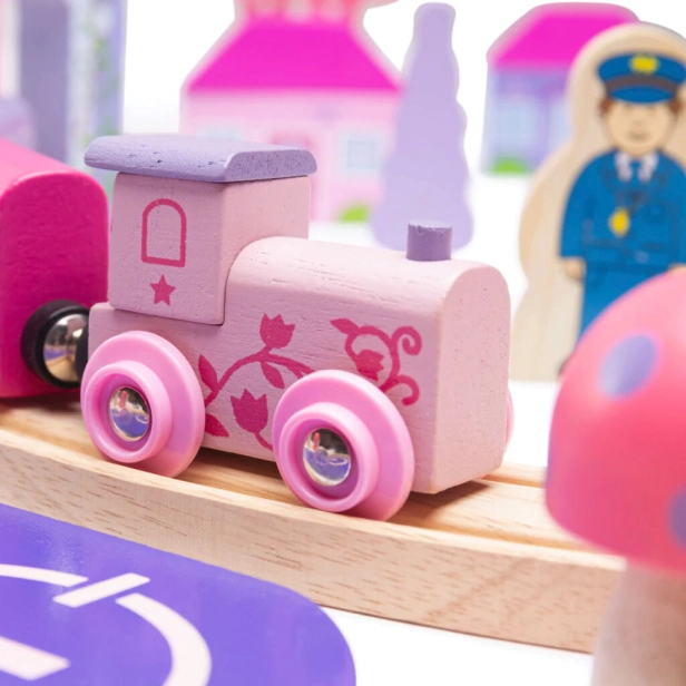 Bigjigs Rail Veľká drevená vláčiková dráha pre princezné - poškodený obal