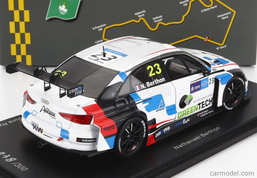 Spark-model Audi A3 Rs3 Lms Team Audi Sport N 23 7th Race 2 Wtcr Macau Guia 2018 N.berthon 1:43 Bílá Černá