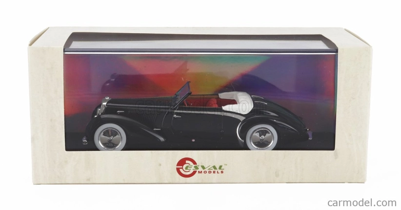 Esval model Delage D6-70 Cabriolet Letourneur & Marchand Open 1939 1:43 Black