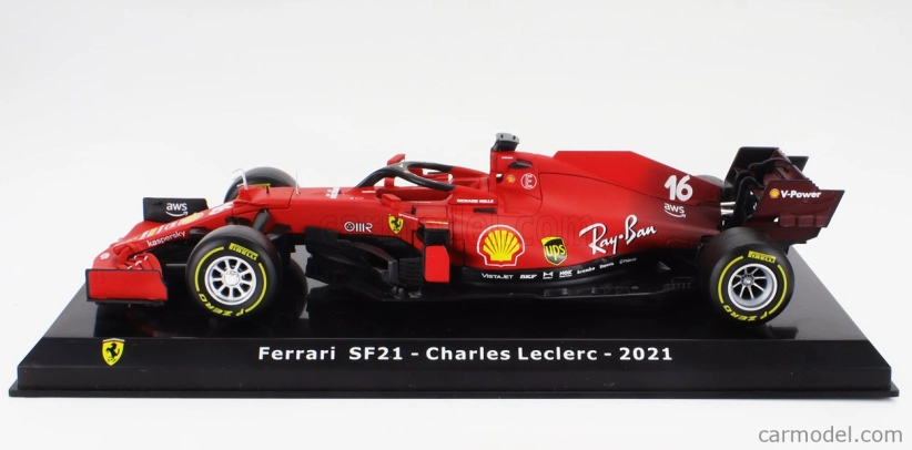 Edicola Ferrari F1 Sf21 Team Scuderia Ferrari Mission Winnow N 16 Sezóna 2021 Charles Leclerc - Con Vetrina - s vitrínou 1:24 červená