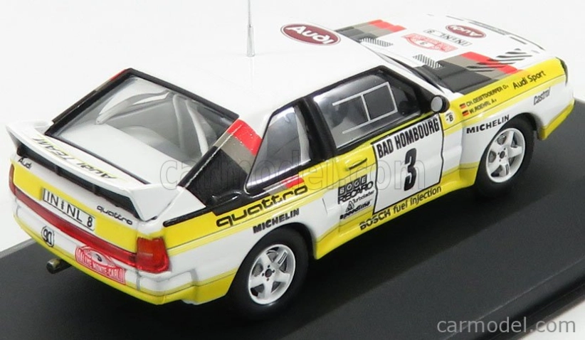 Cmr Audi Sport Quattro Audi Team Hb N 3 2nd Rally Montecarlo 1985 W.rohrl - C.geistdorfer 1:43 Bílá Žlutá