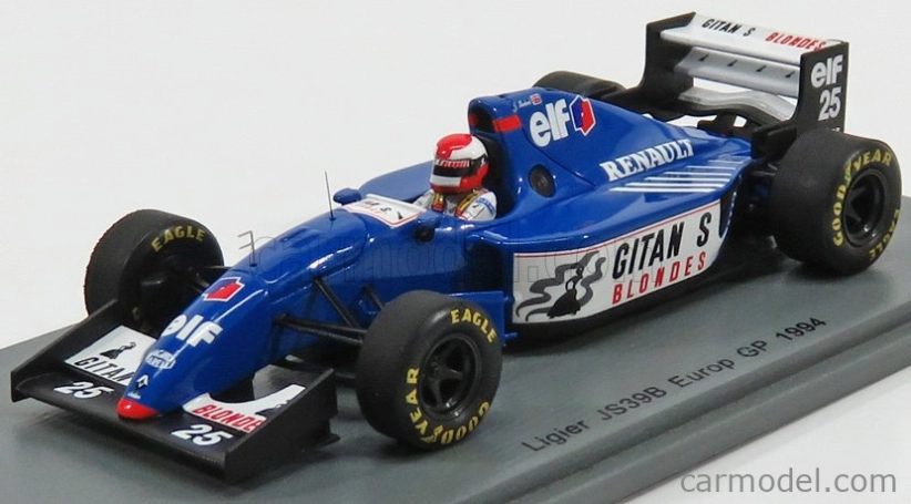 Spark-model Ligier F1 Js39b N 25 Europe Gp 1994 Johnny Herbert 1:43 Modrá biela