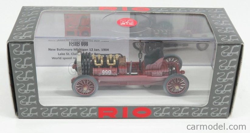 Rio-models Ford 999 72hp World Speed Record 147km/h New Baltimore Michigan 1904 Henry Ford 1:43 Red