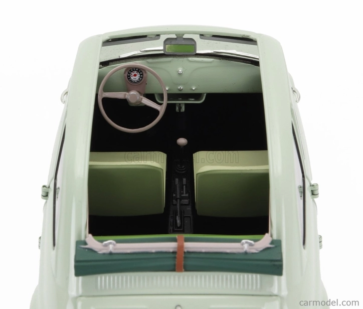 Kyosho Fiat 500 D Cabriolet Open 1960 1:18 Verde Chiaro - Světle Zelená