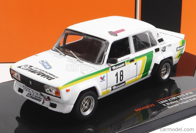 Ixo-models Lada fiat 2105 Vfts N 18 Rally Barum Tribec 1988 V.blahna - P.schovanek 1:43 Bílá Zelená Žlutá
