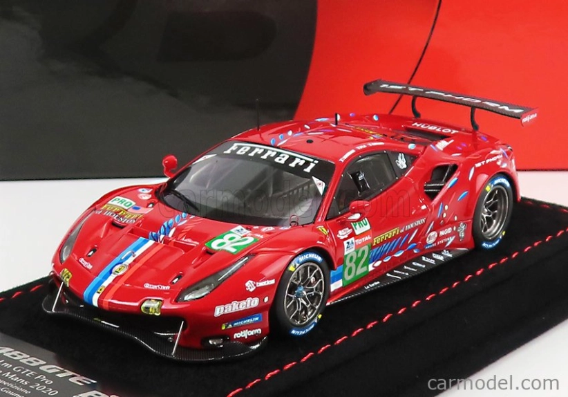 Bbr-models Ferrari 488 Gte Evo 3.9l Turbo V8 Team Risi N 82 Lmgte Pro Class 24h Le Mans 2020 S.bourdais - J.gounon - O.pla 1:43 Red