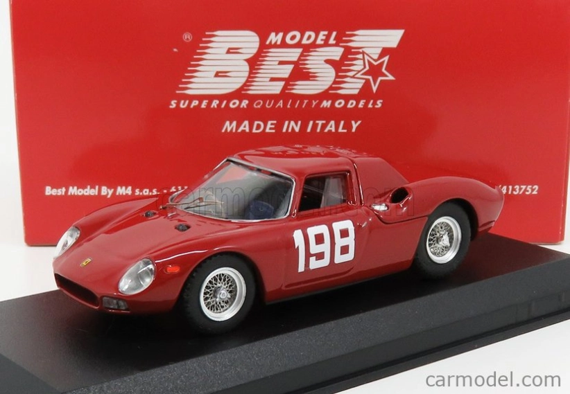 Najlepší model Ferrari 250lm Coupe N 198 Winner Coppa F.i.s.a. Monza 1966 E.luati 1:43 Červená