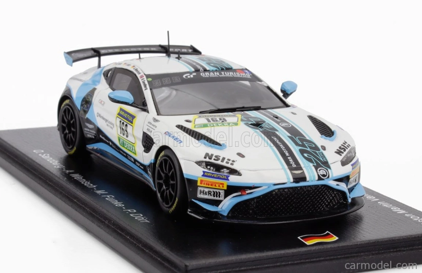 Spark-model Aston martin Vantage Amr Gt3 Team Dorr Motorsport N 169 24h Nurburgring 2024 O.sandberg - A.wenisch - M.funke - P.dorr 1:43 White Blue Black