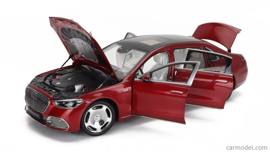 Almost-real Mercedes benz S-class S600 V12 Biturbo Maybach 2021 1:18 Red