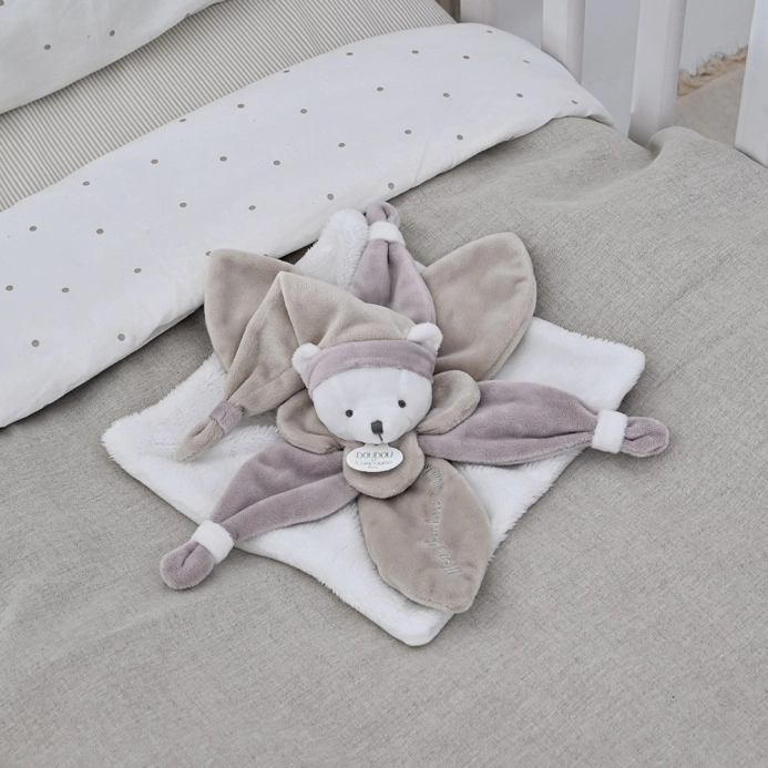 Doudou Darčeková sada – plyšový maznáčik béžový medvedík 24 cm – poškodený obal