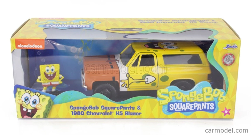 Jada Chevrolet Blazer K5 s figúrkou Spongebob Squarepants 1980 1:32 žltohnedý