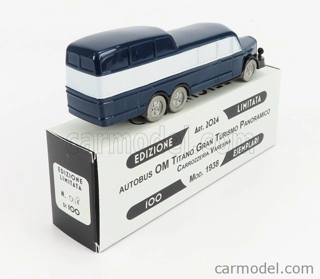 Officina-942 Om fiat Titano Bus Gran Turismo Panoramico Carrozzeria Varesina 1938 1:76 Modrá biela