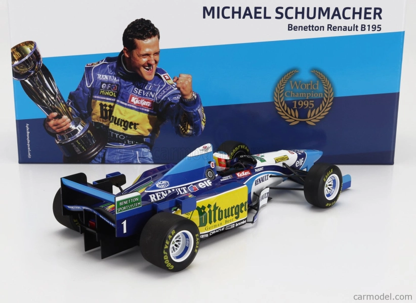 Minichamps Benetton F1  B195 Team Mild Seven Renault N 1 World Champion Winner Pacific Gp 1995 Michael Schumacher 1:18 Modrá Žlutá