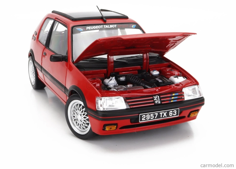 Norev Peugeot 205 1.9 Gti Pts disky 1992 1:18 červená