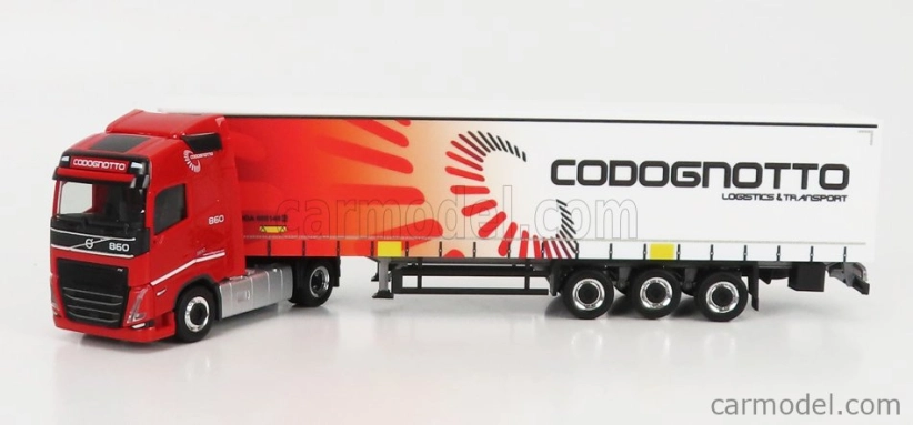 Herpa Volvo Fh4 500 Truck Telonato Codognotto Transports 2020 1:87 červená biela