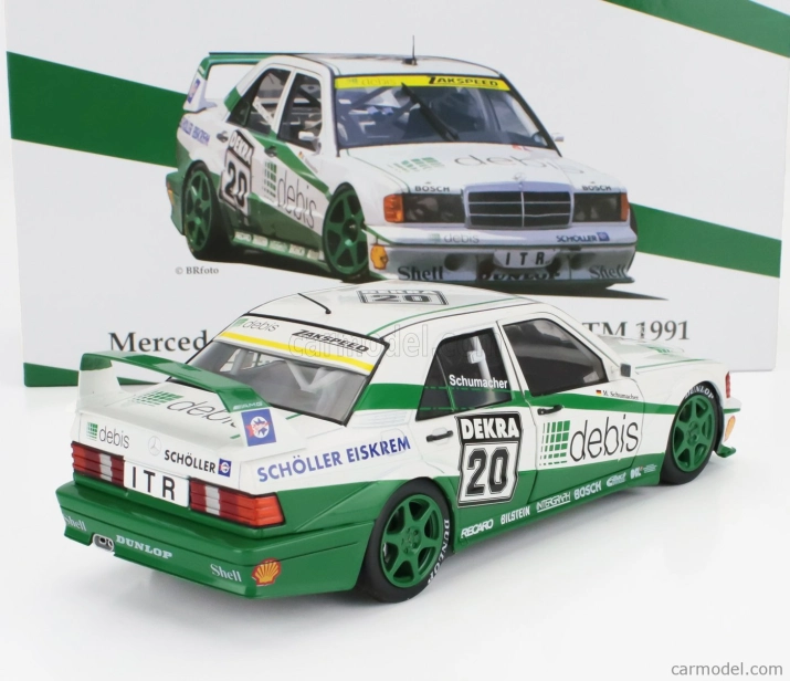 Werk83 Mercedes benz 190e Evo2 Team Zakspeed Racing N 20 Norisring Race Dtm 1991 Michael Schumacher 1:18 Bielozelená