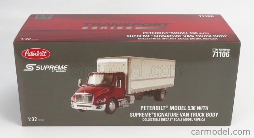 Dm-models Peterbilt 536 Truck Cassonato 2010 1:32 Červená Met Bílá