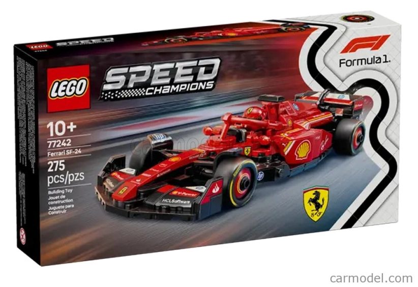 Lego Ferrari Lego Speed Champion - F1  Sf-24 Team Scuderia Ferrari Season 2024 - 275 Pezzi - 275 Pcs 1:25 Červená Černá