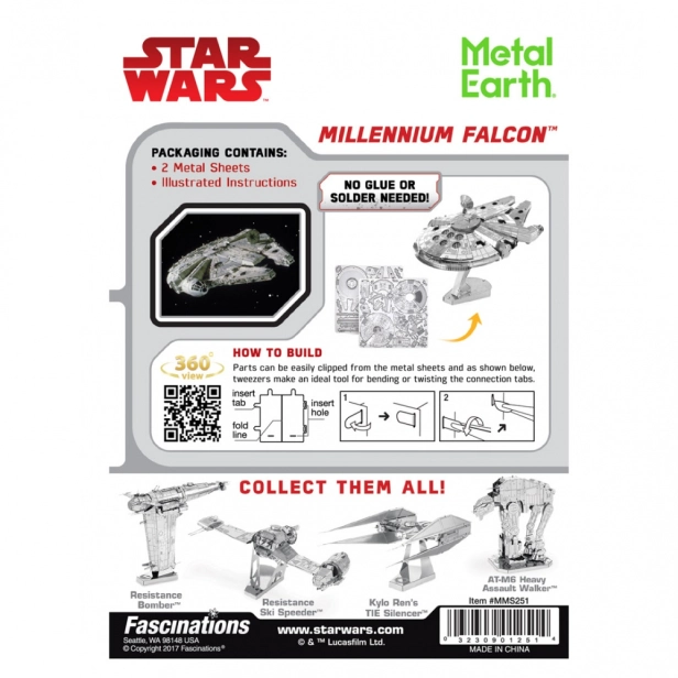 Oceľová stavebnica Star Wars Millennium Falcon