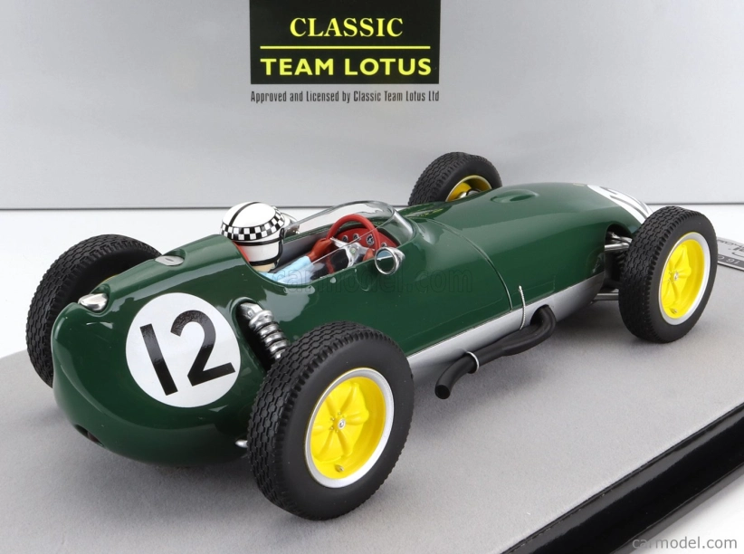 Tecnomodel Lotus F1  16 N 12 Dutch Gp  (with Pilot Figure) 1959 Innes Ireland 1:18 Britská Závodní Zelená Stříbrná