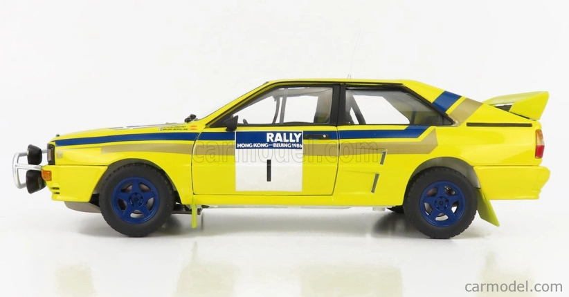 Sun-star Audi Quattro (night Version) N 1 Winner Rally Hong Kong-beijing 1986 Stig Blomqvist - Bruno Berglund 1:18 Žlutá Modrá
