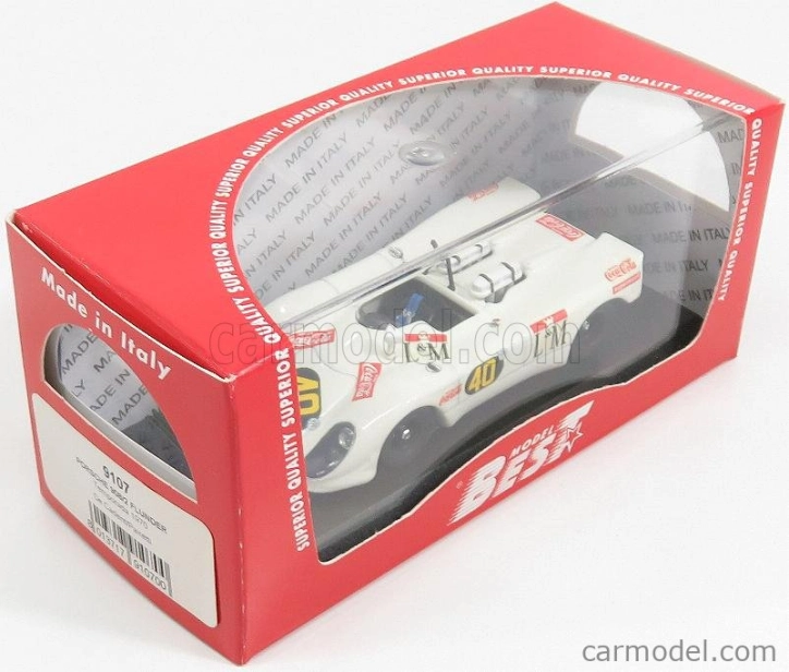 Best-model Porsche 908/2 Flunder Spider N 40 Temporada 1970 Decadenet - Pairetti 1:43 Bílá