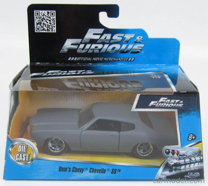 Jada Chevrolet Dom's Chevelle 454ss 1970 - Fast & Furious Iv (2009) - Solo Parti Originali - Originálne diely 1:32 Základná farba matná sivá