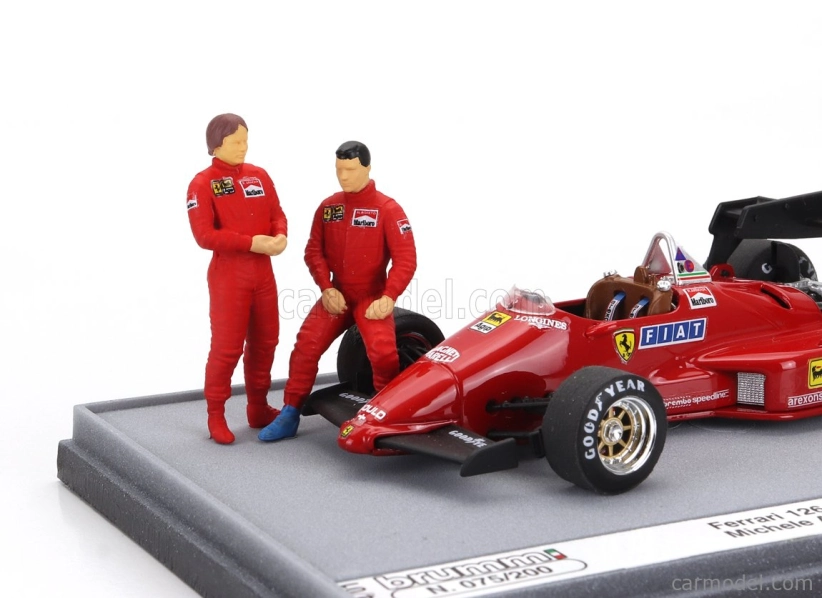 Brumm prom Ferrari F1 126c4 N 0 Presentazione Fiorano Season 1984 With Michele Alboreto And Rene Arnoux Driver Figures 1:43 Červená Černá