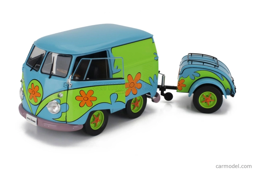 Solido Volkswagen T1 Van Kool Combi Ghosthunters Machine With Trailer 1950 1:18 Modrá Zelená