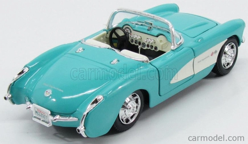 Maisto Chevrolet Corvette Spider 2-door 1957 1:24 tyrkysovo-biela