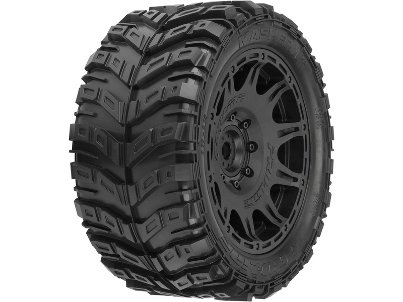 Kolesá Pro-Line 5,7", pneumatiky Masher X HP Belted, disk Raid H24 black (2)