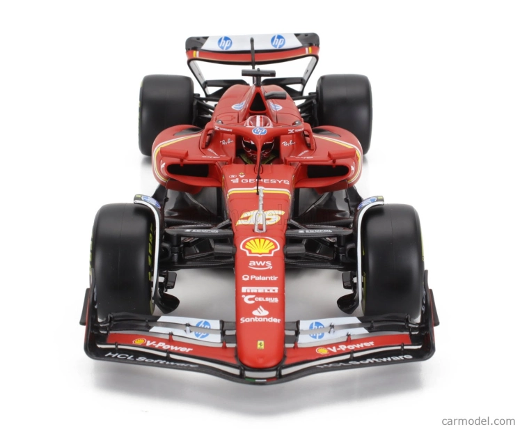 Bburago Ferrari F1 Sf-24 Team Scuderia Ferrari N 16 4th Emilia Romagna Imola Gp 2024 Charles Leclerc - Con Vetrina - With Showcase 1:18 Červená Černá