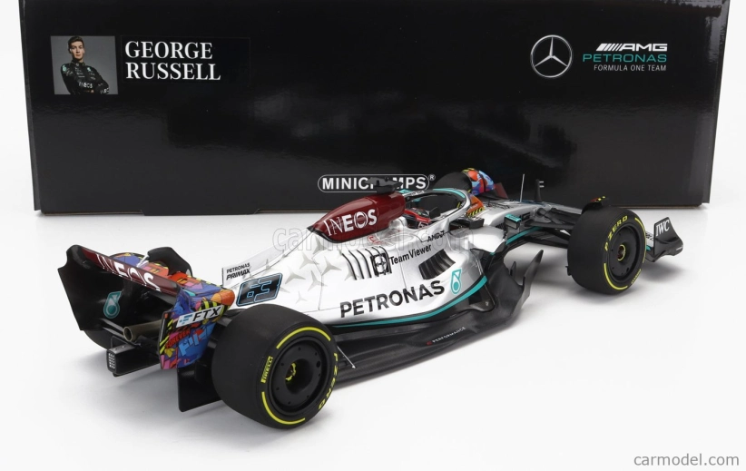 Minichamps Mercedes gp F1 W13e Mercedes-amg Petronas F1 N 63 1:18, stříbrná