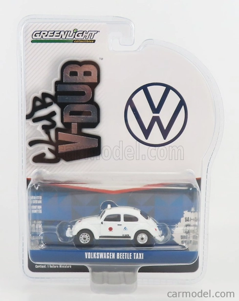 Greenlight Volkswagen Beetle Maggiolino Taxi 1951 1:64 Biela
