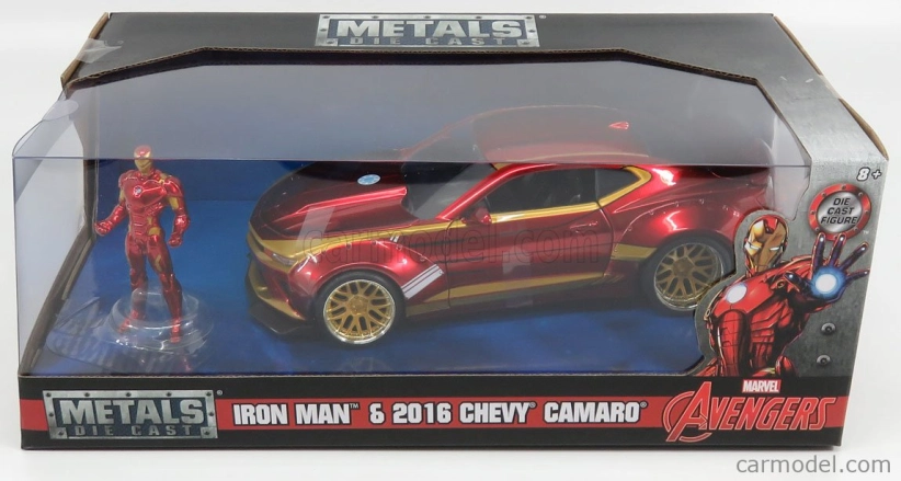 Jada Chevrolet Camaro Coupe s figúrkou Iron Mana 2016 1:24 červené zlato
