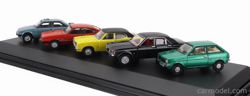 Oxford-models Ford england Set 5x Fiesta 1.2l - Escort Xr3i - Capri Mkiii - Cortina Mkiii - Granada Mki 1:76 Různé