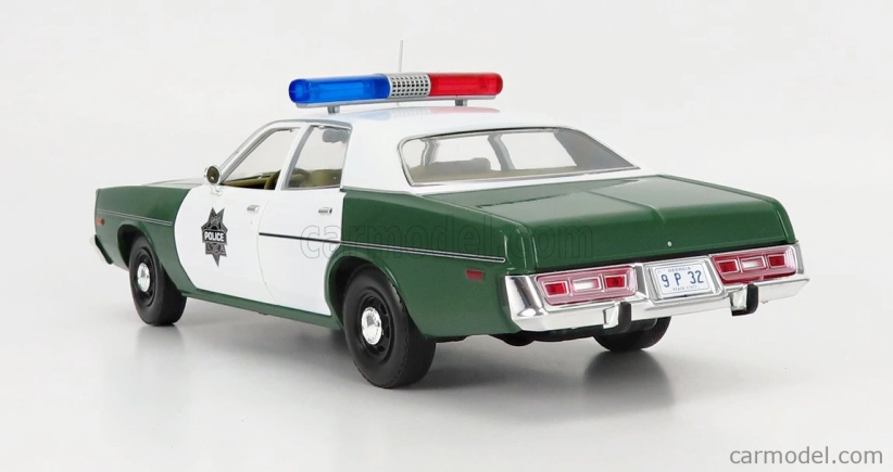 Greenlight Plymouth Fury Hazzard Police 1975 1:18 Zelená Bílá