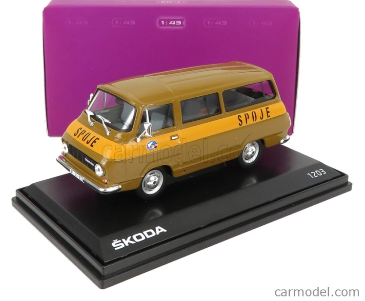 Abrex Škoda 1203 Minibus Poste Spoje 1974 1:43 Hnedožltá