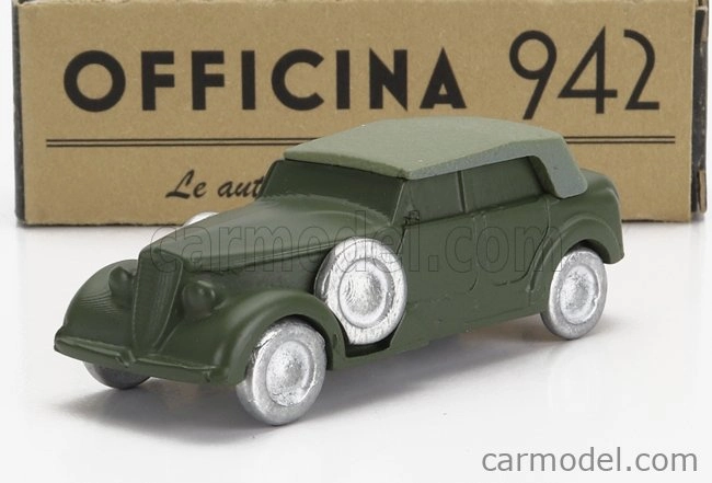 Officina-942 Alfa romeo 6c 2500 Cm Torpedo Cabriolet Closed 1942 1:76 Vojenská Zelená