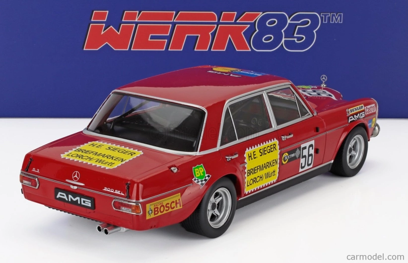 Werk83 Mercedes benz 300 Sel 6.8 Amg N 56 200 Miles Nuremberg 1972 Hans Heyer 1:18 Red
