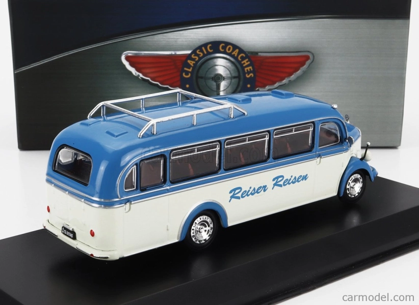 Edicola Mercedes benz O3500 Autobus Reisen Reisen 1950 1:72 Modrá Bílá