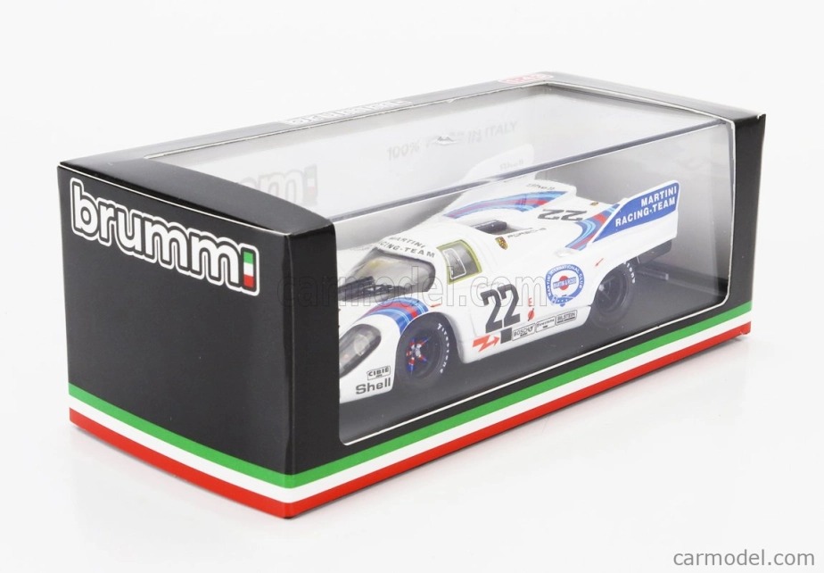 Brumm Porsche 917k 4.9l Team Martini Racing N 22 Víťaz 24h Le Mans 1971 Helmut Marko - Gijs Van Lennep 1:43 Biela Modrá Červená