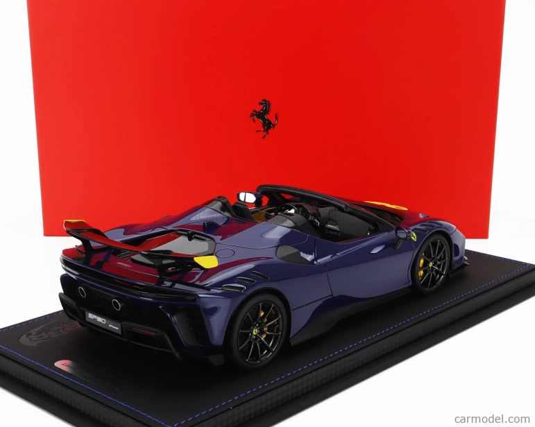 Bbr-models Ferrari Sf90 Xx Stradale Spider 2024 - Con Vetrina - With Showcase 1:18 Blu Elettrico - Modrá Žlutá