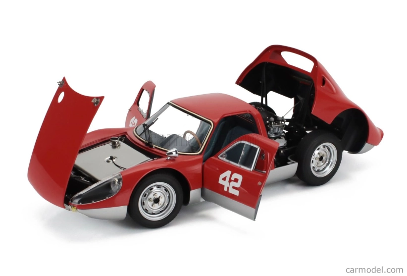 Cmc Porsche 904 Carrera Gts Ch.904-043 N 42 Pebble Beach Auctions 2017 1:18 Červená Stříbrná