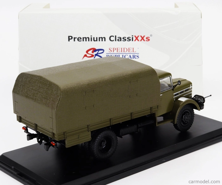 Premium classixxs Csepel D344 Truck Telonato 2-assi 1961 1:43 Vojenská zelená