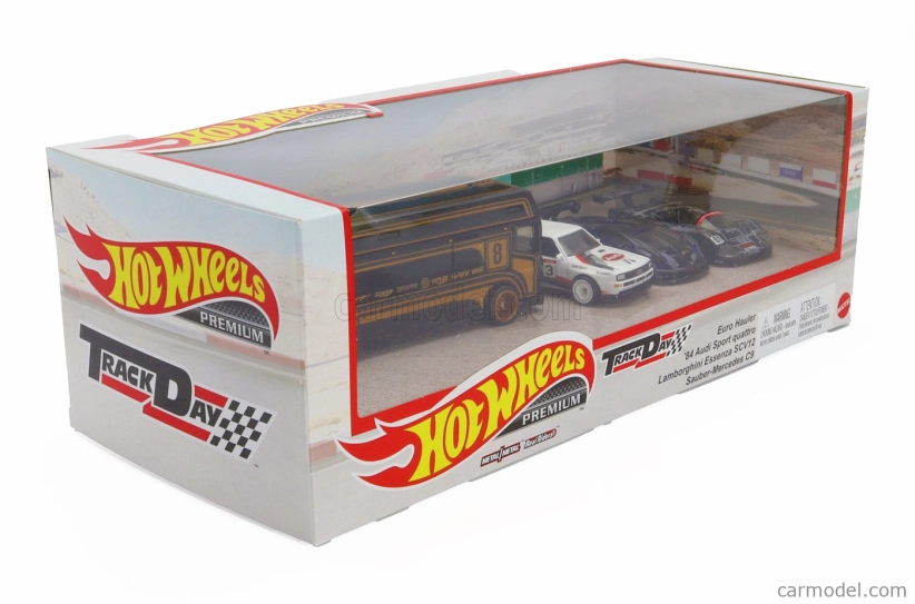 Mattel hot wheels Audi Set 4x Euro Hauler Car Transporter - Quattro Sport N 3 - Lamborghini Essenza - Sauber Mercedes N 61 24h Le Mans 1:64 Různé