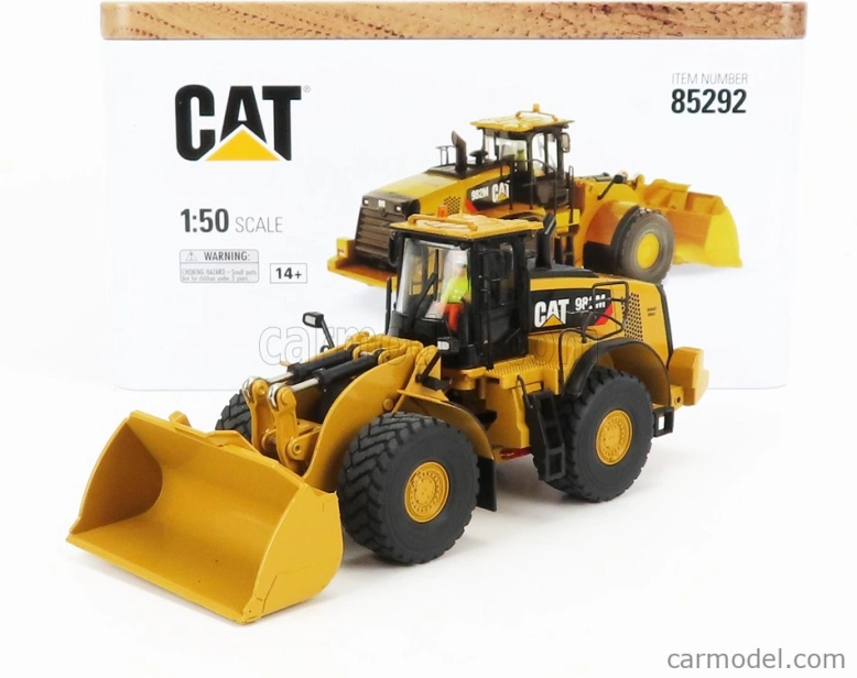 Dm-models Caterpillar Cat982m Ruspa Gommata - Scraper Tractor Wheel Loader 1:50 Žlutá Černá