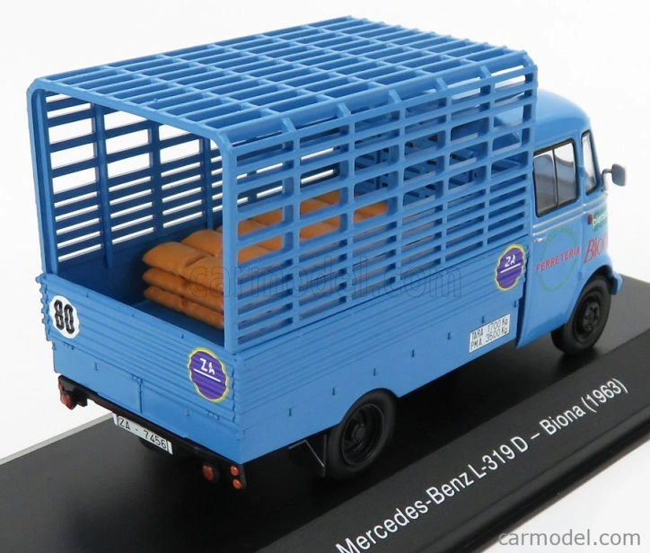 Edicola Mercedes benz L319d Truck Piensos Biona 1963 1:43 Light Blue
