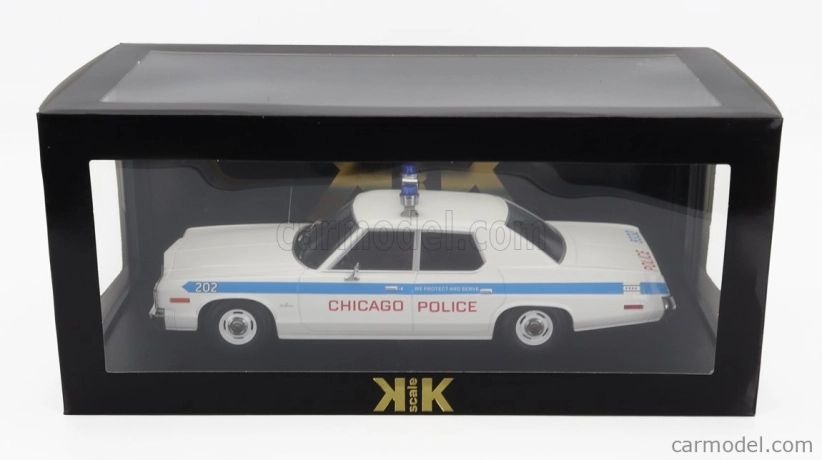 Dodge Monaco Chicago Police 1974 v mierke 1:18 biela svetlomodrá