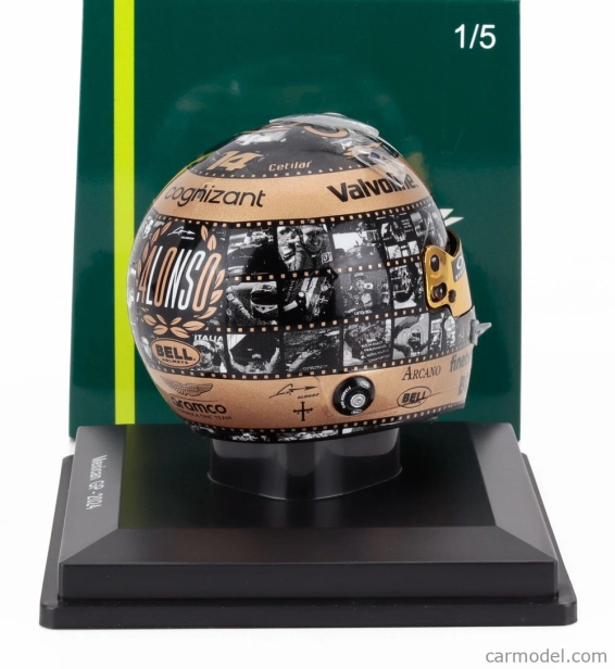 Spark-model Bell helmet Casco Helmet F1 Fernando Alonso Team Aston Martin Aramco Cognizant N 14 Mexico Gp 2024 1:5 Různé